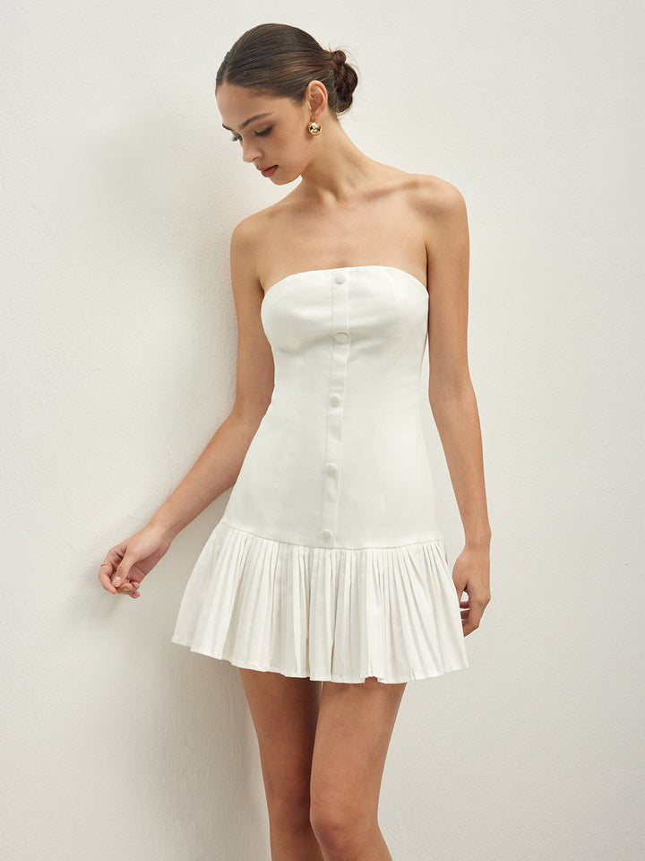 Robe Habillée Plissée en Coton