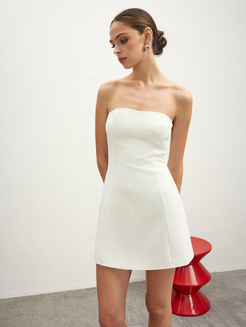 Robe Patte D'Épaule à Dos Noué