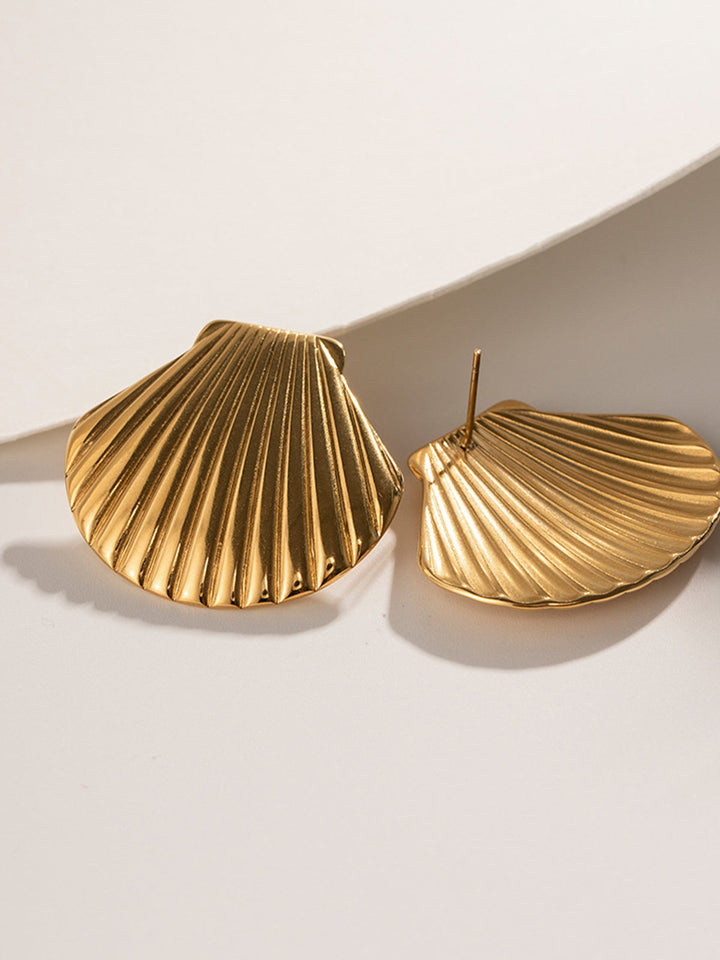 Boucles d'oreilles à clous Coquillage Doré