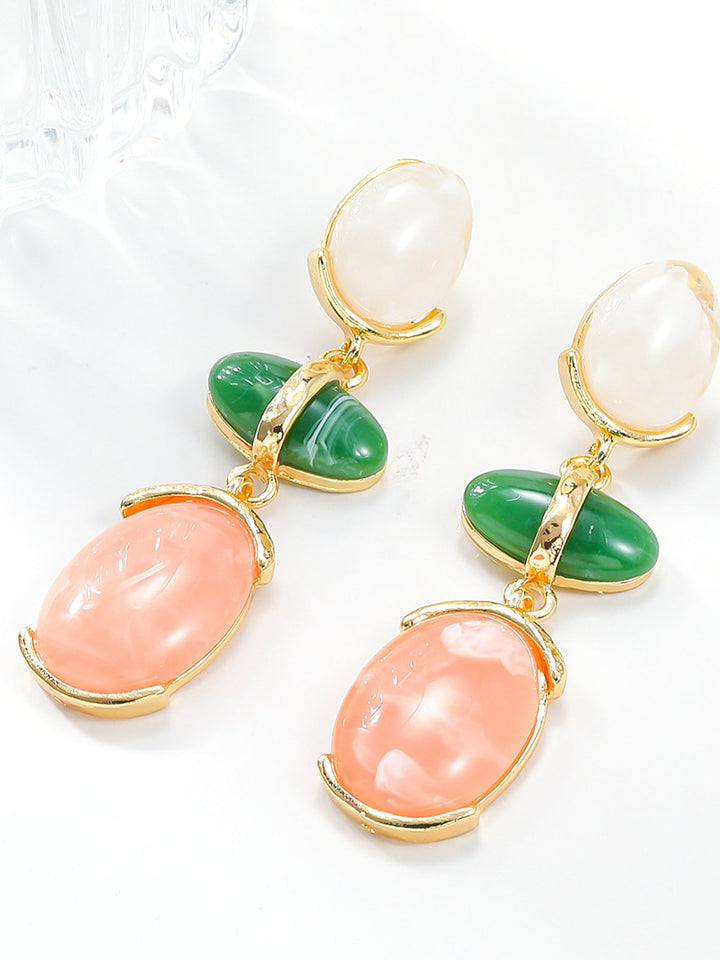 Boucles d'oreilles pendentif en strass coloré
