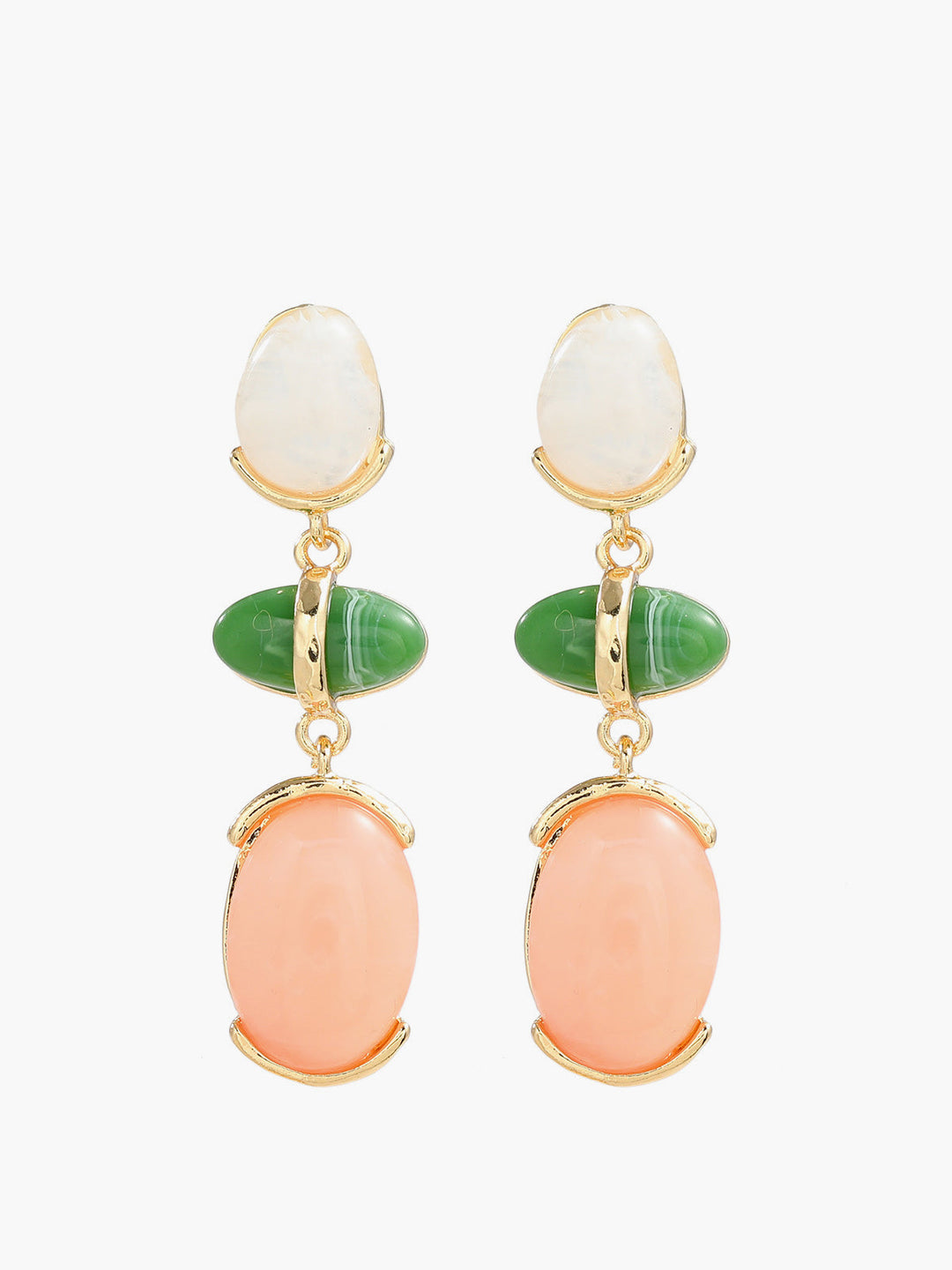 Boucles d'oreilles pendentif en strass coloré