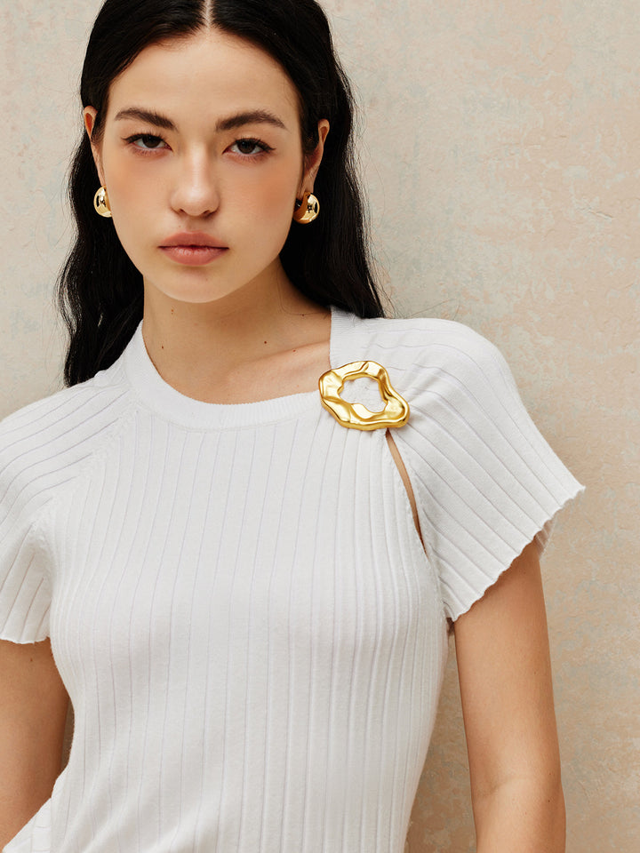 Robe Pull à Sangle Métallique