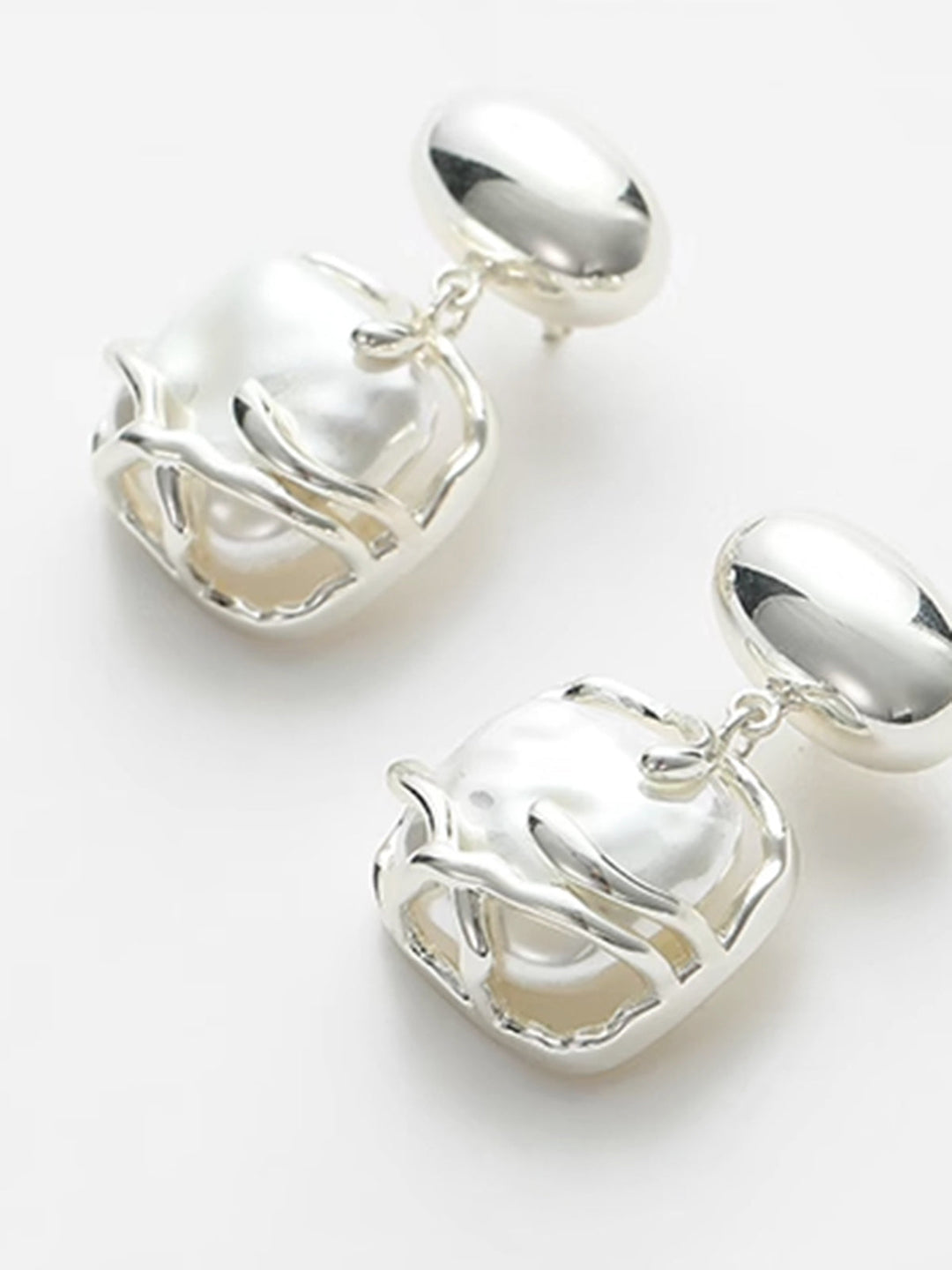 Boucles d'oreilles pendentif avec perles baroques