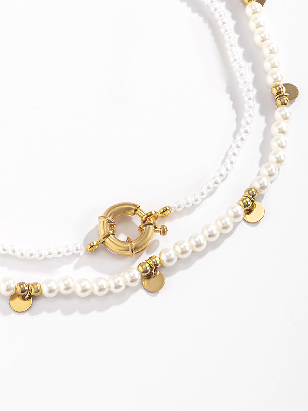 Collier Sautoir Perles Dorées