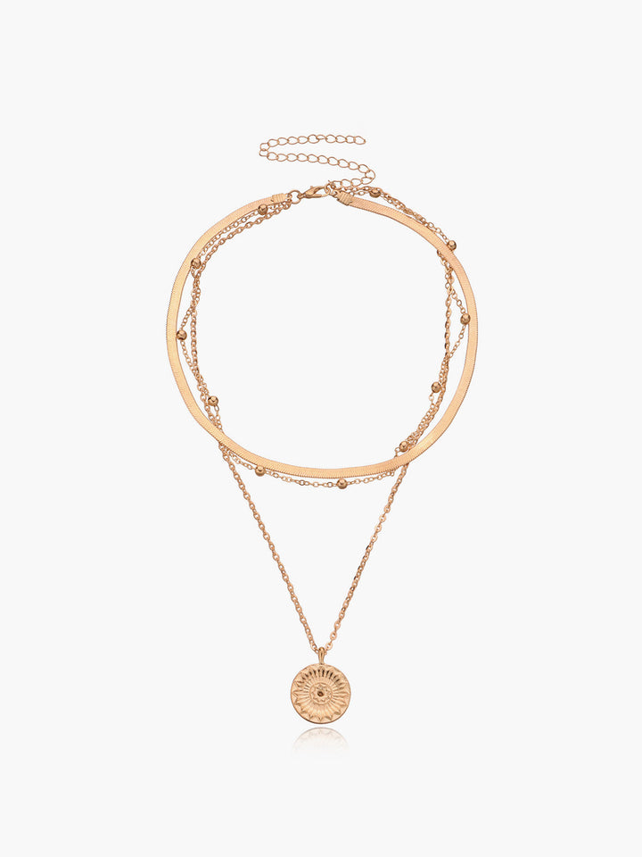 Collier Ras du Cou à Perles Boules Multi-rangs