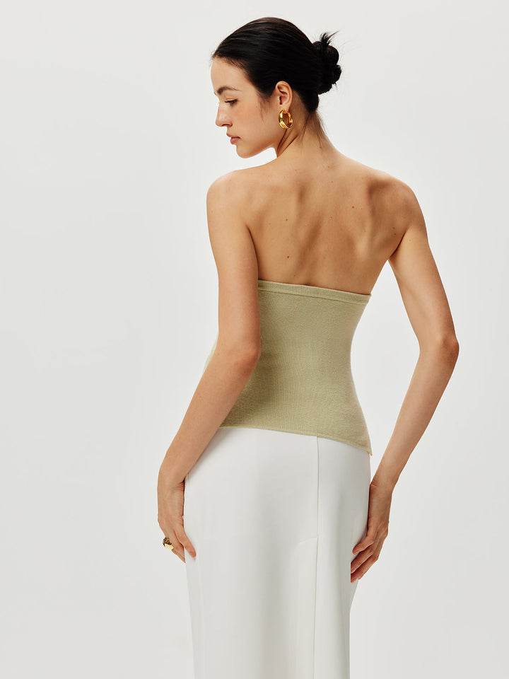 Gilet en maille sans bretelles avec perles fendues