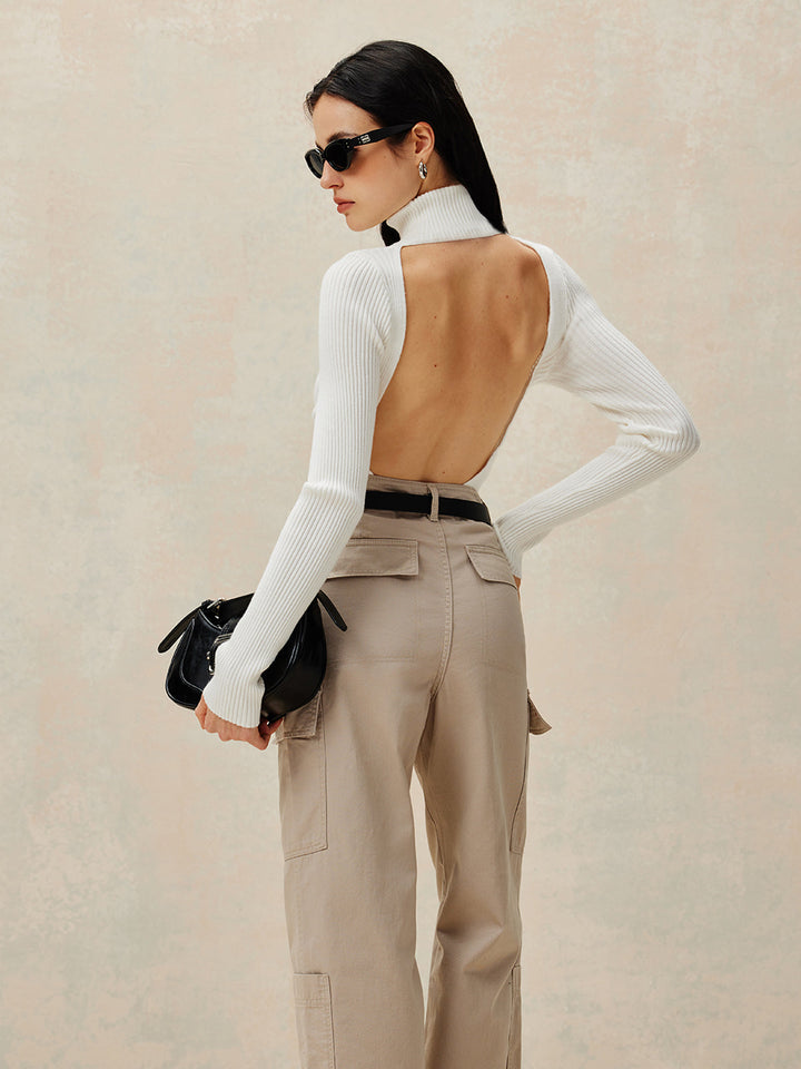 Pull en maille à dos ouvert