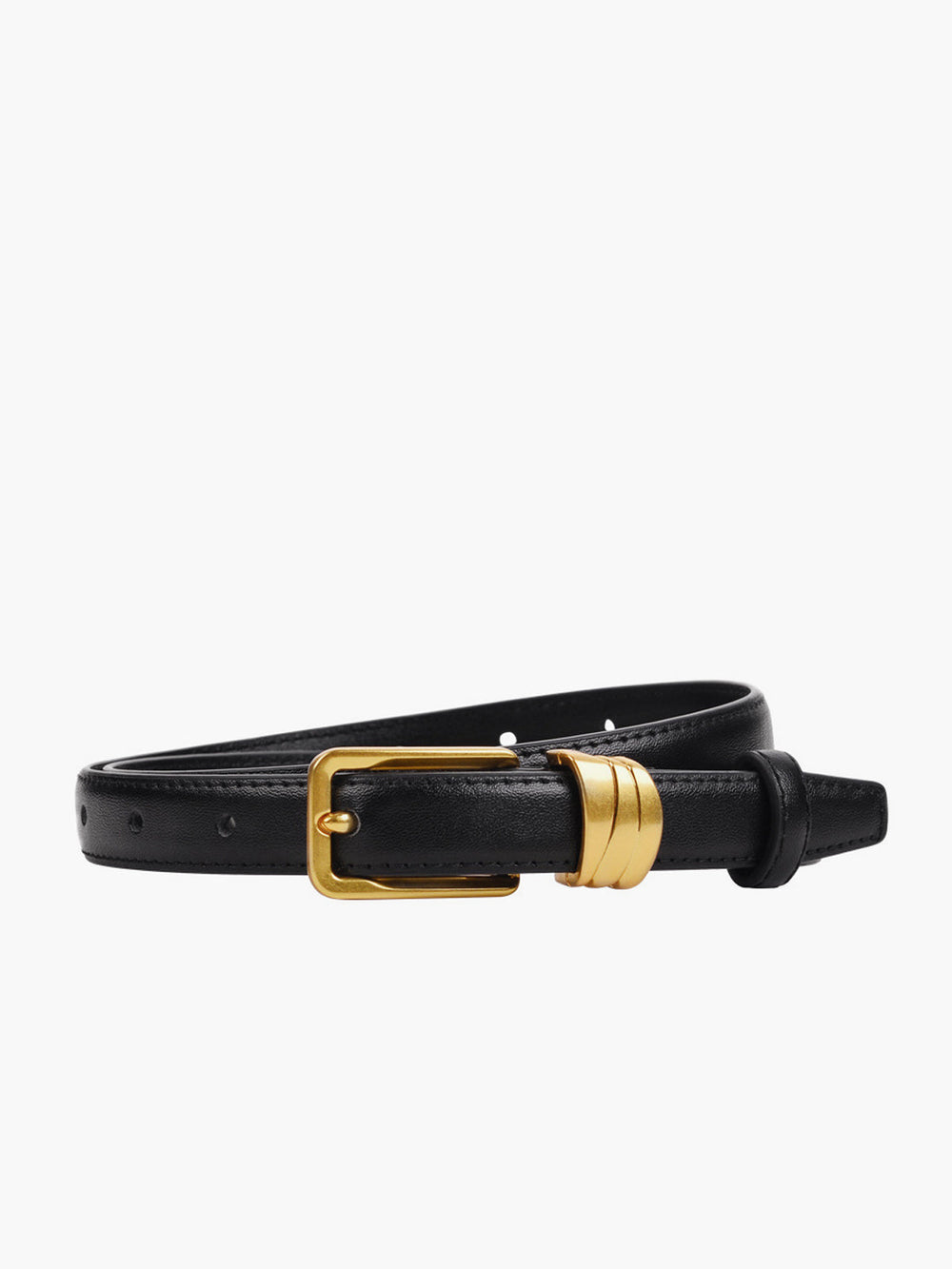 Ceinture fine à boucle dorée