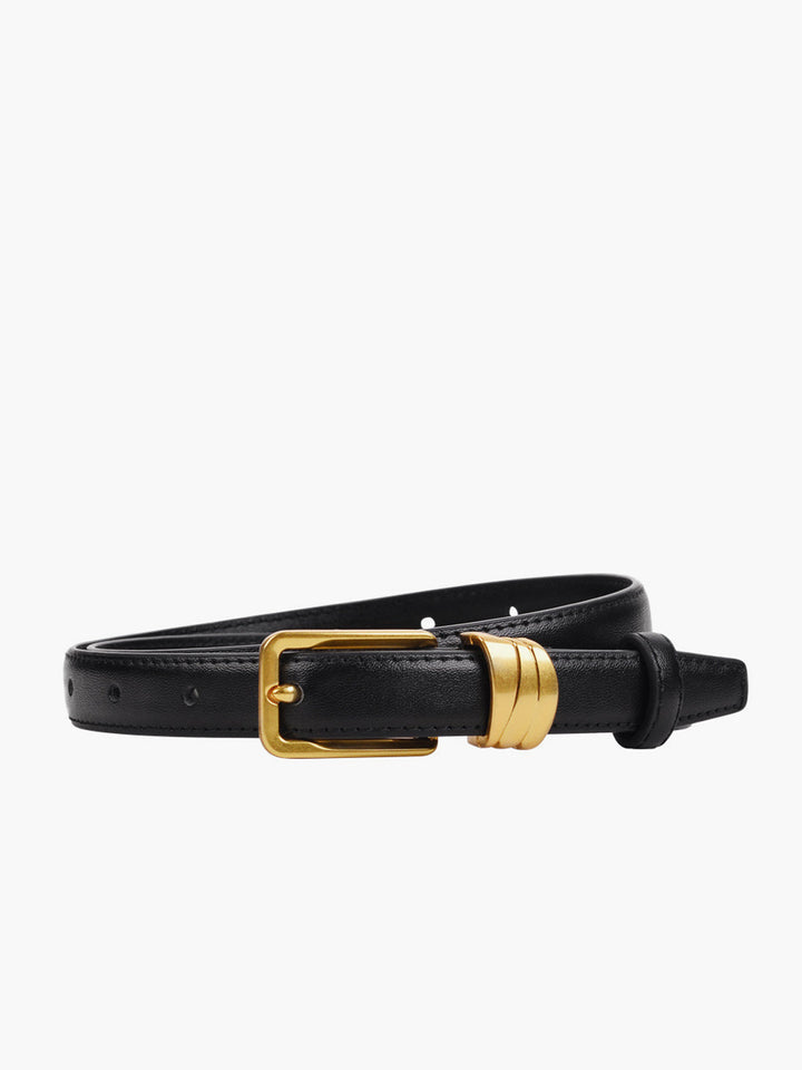 Ceinture fine à boucle dorée