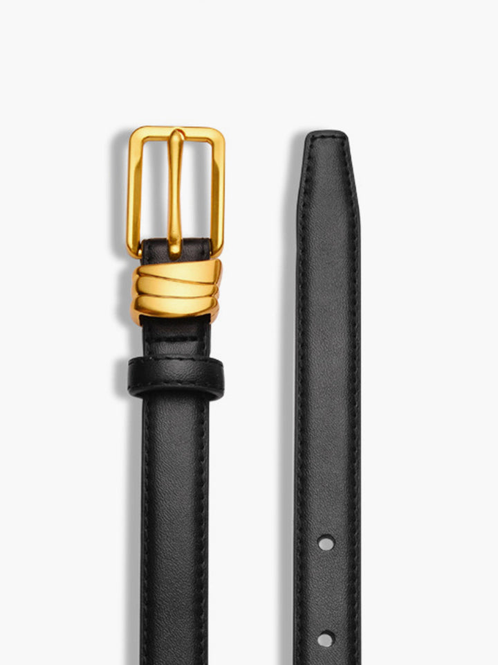 Ceinture fine à boucle dorée