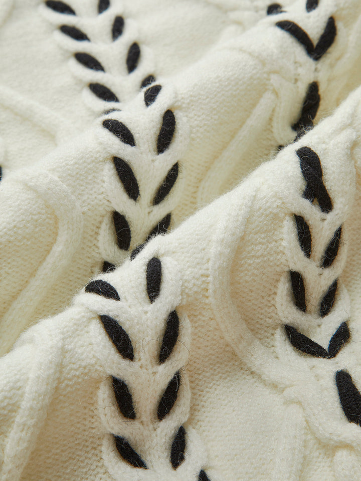 Haut en tricot à liseré contrastant