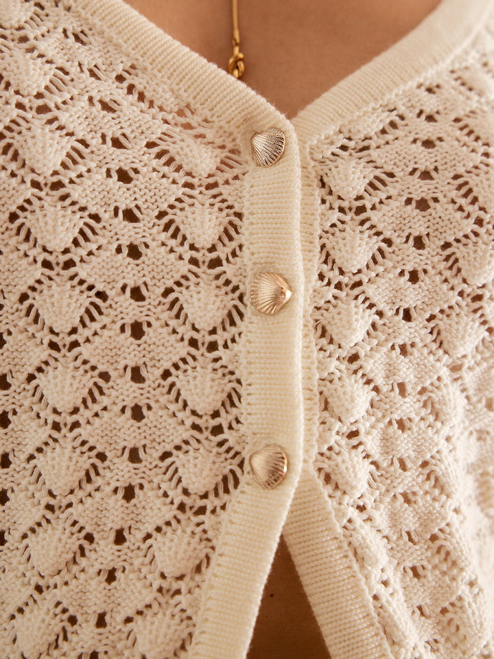 Ensemble Jupe Évidée en Coton Mélangé