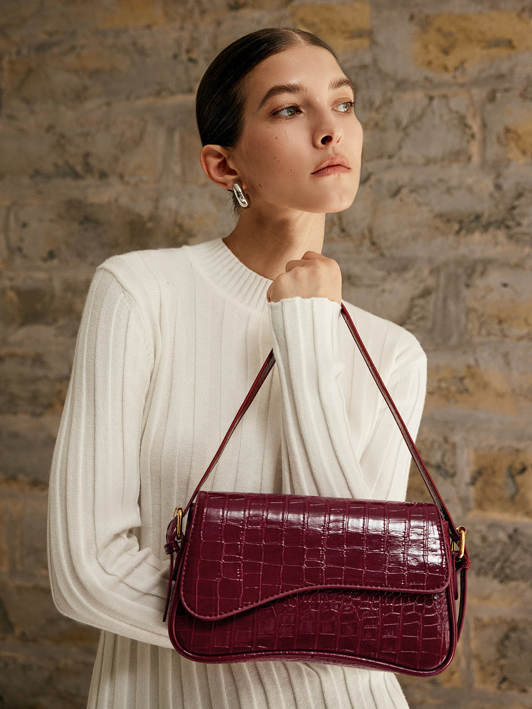 Sac bandoulière à carreaux à boucle