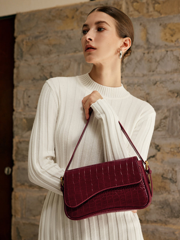 Sac bandoulière à carreaux à boucle