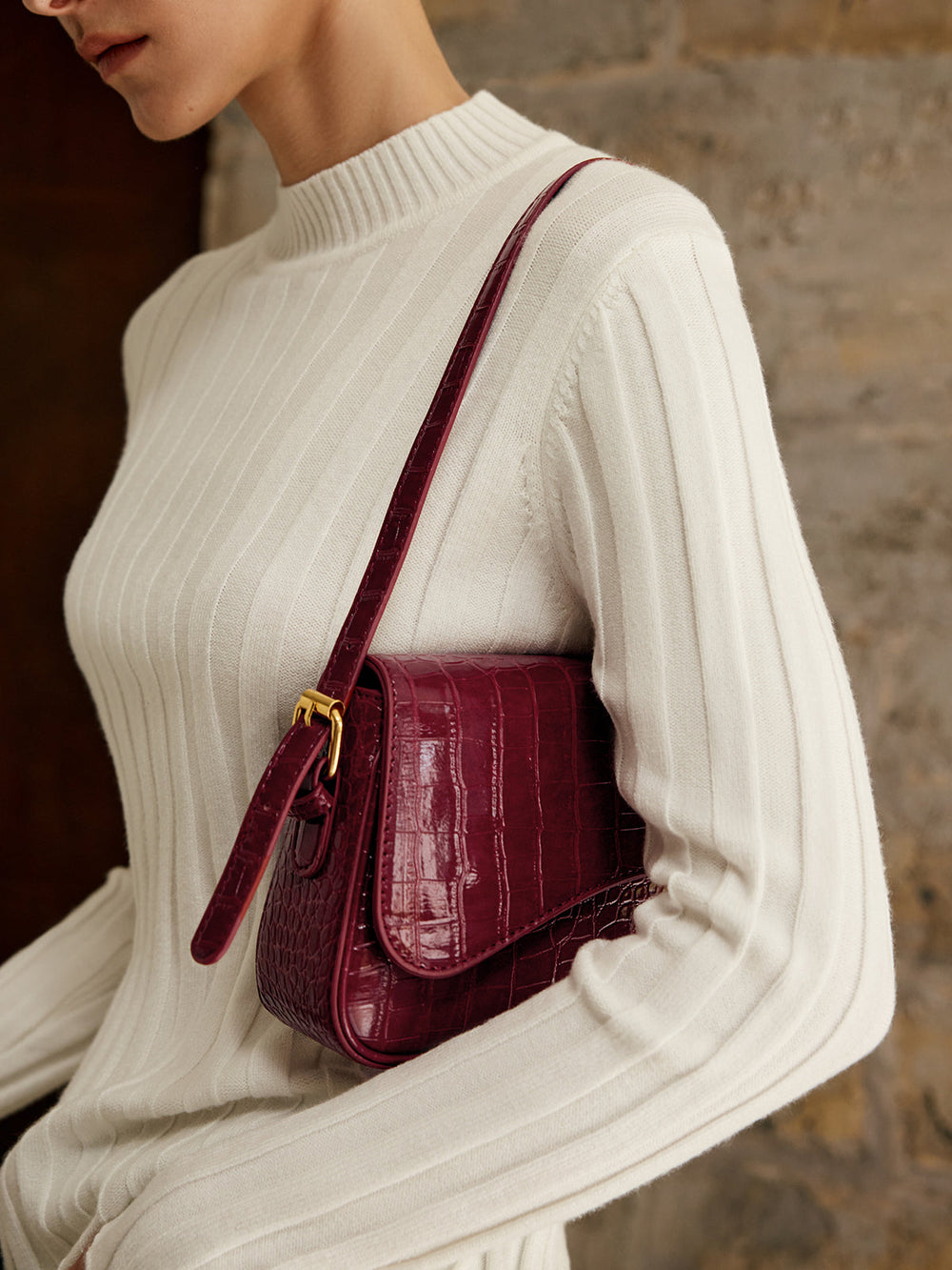 Sac bandoulière à carreaux à boucle