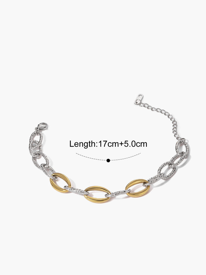 Bracelet à maillons dorés et argentés