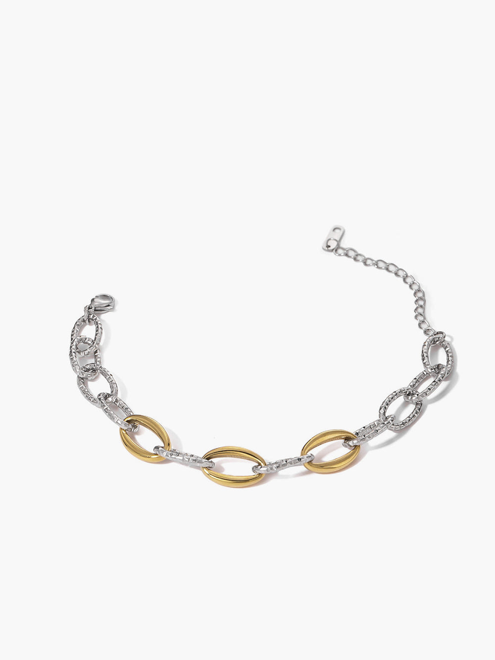 Bracelet à maillons dorés et argentés