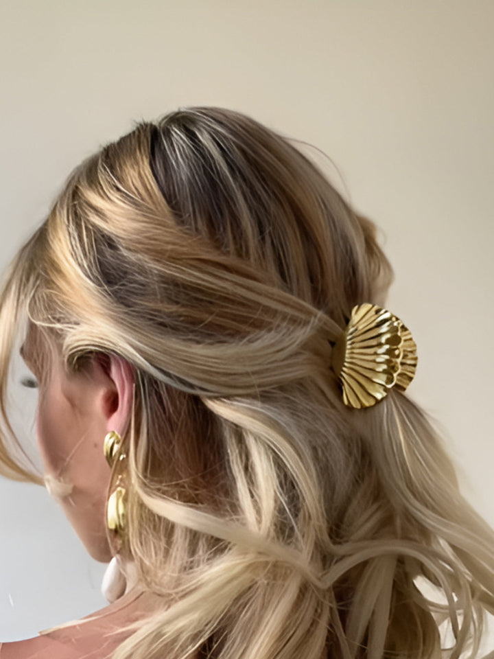 Pince à Cheveux Coquillage Doré