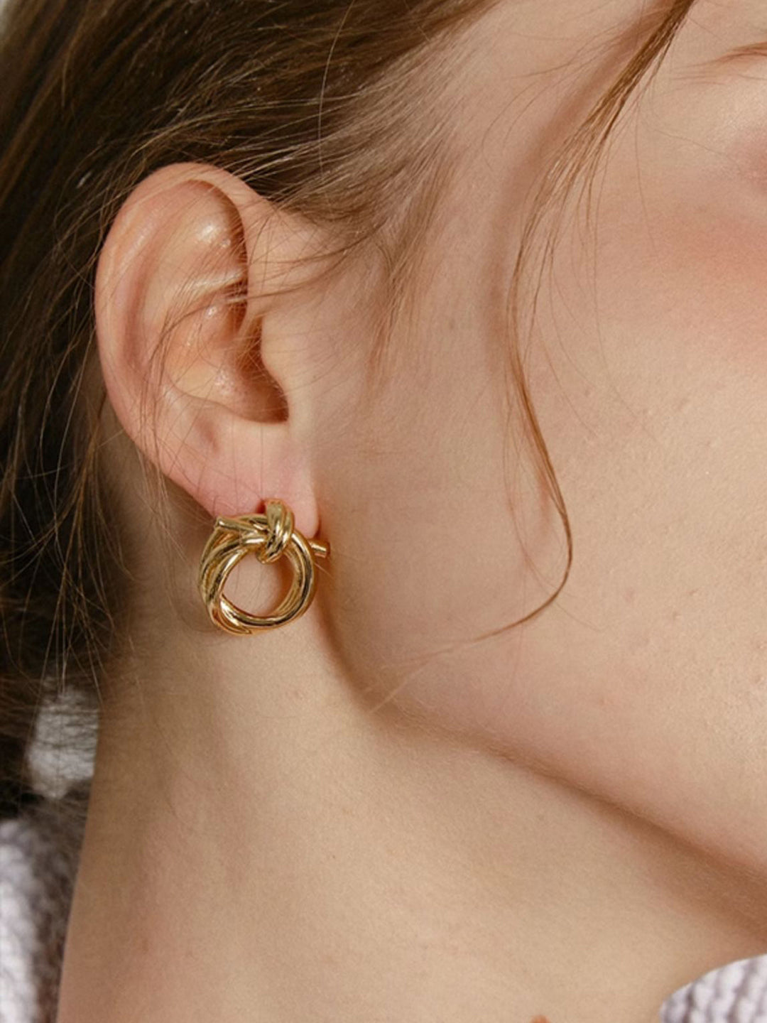 Boucles d'oreilles Nœud Doré