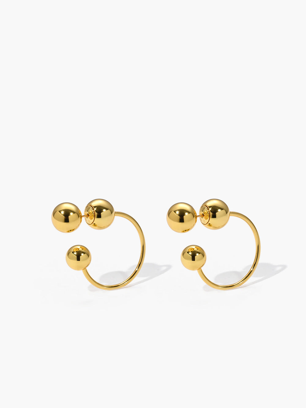 Boucles d'oreilles créoles boule dorées