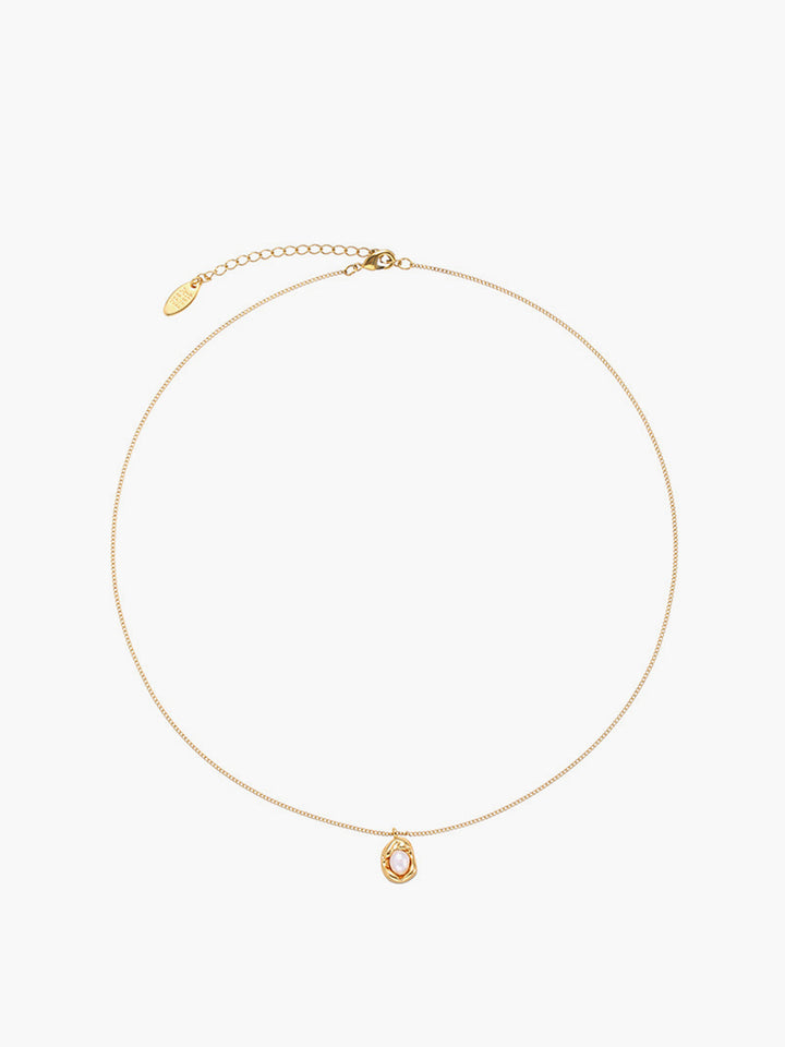 Collier Pendentif Perle Dorée