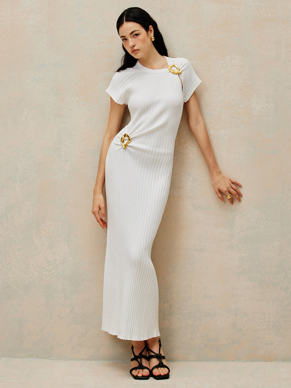 Robe Pull à Sangle Métallique