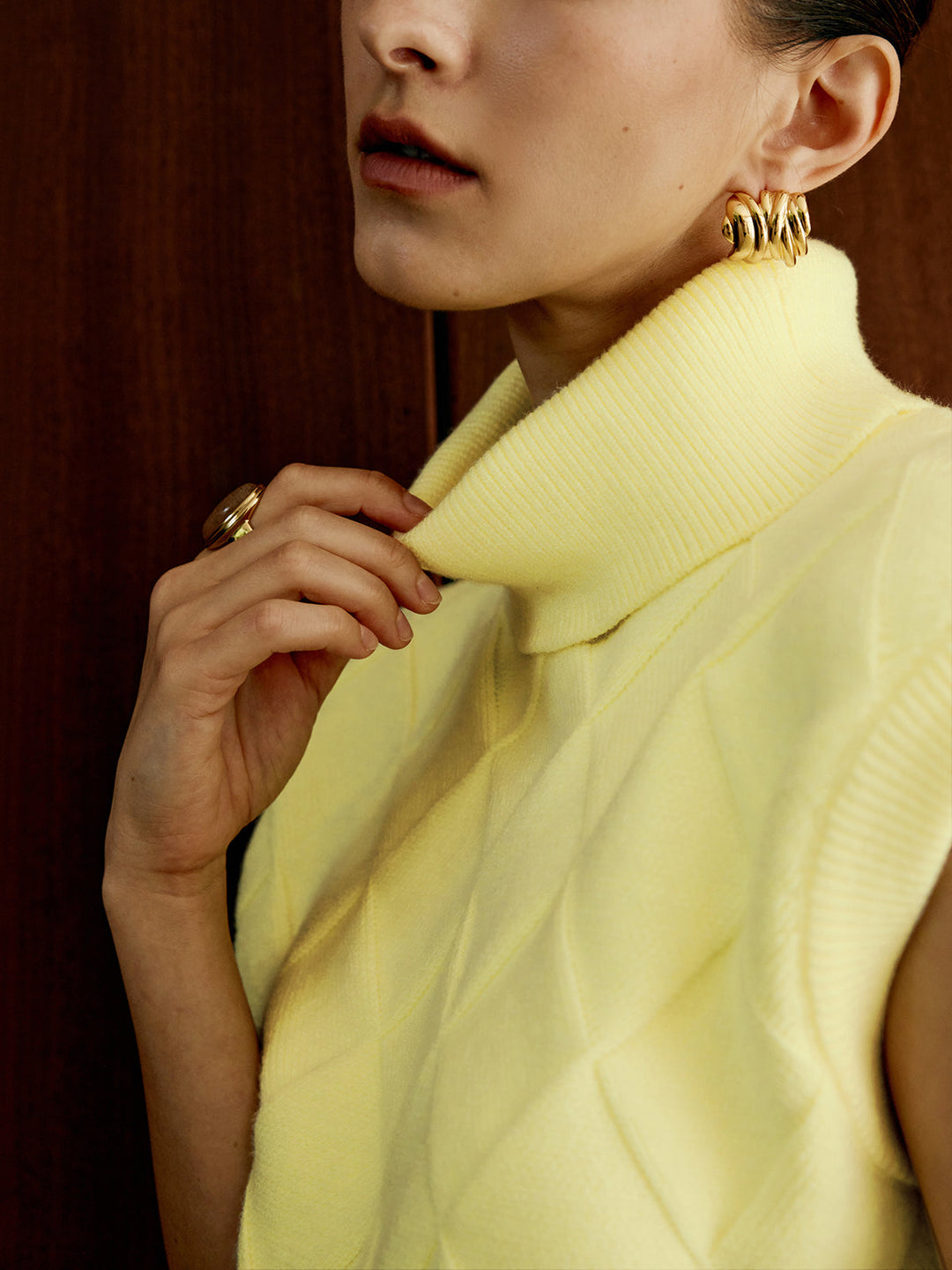 Gilet Chandail Diamant Col Roulé