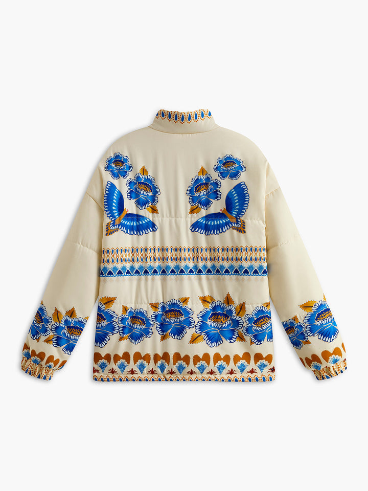 Manteau d'hiver zippé imprimé Bohème