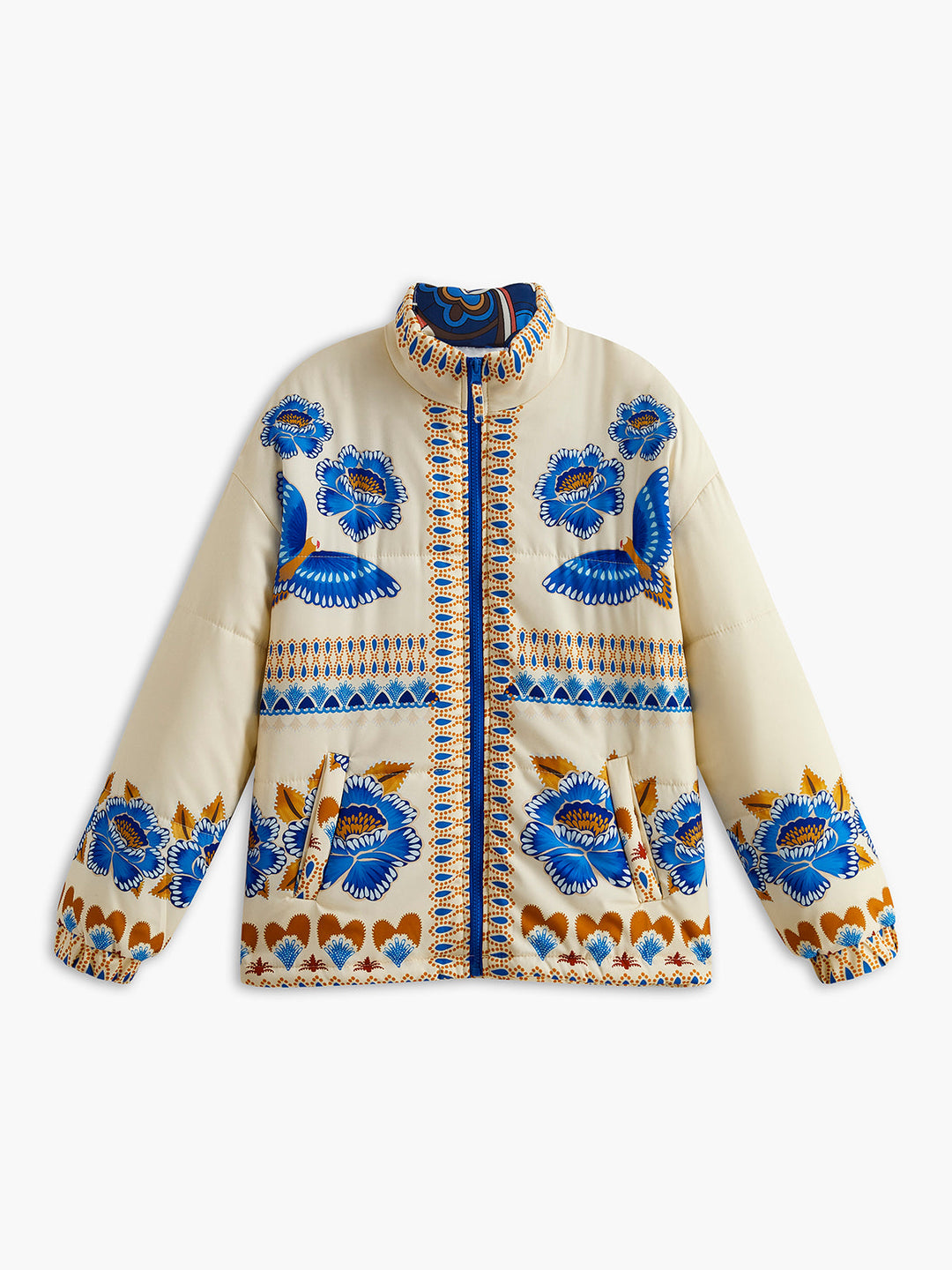 Manteau d'hiver zippé imprimé Bohème