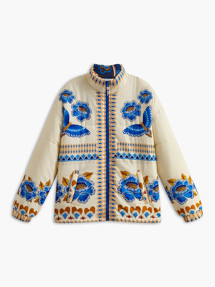 Manteau d'hiver zippé imprimé Bohème