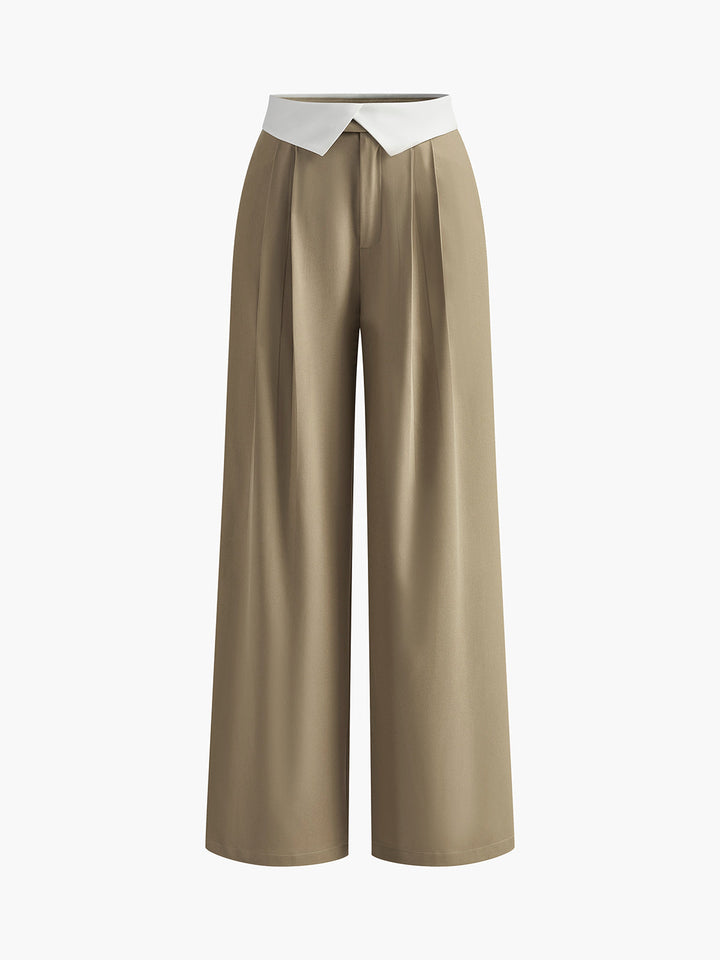 Pantalons évasés à bandes contrastées