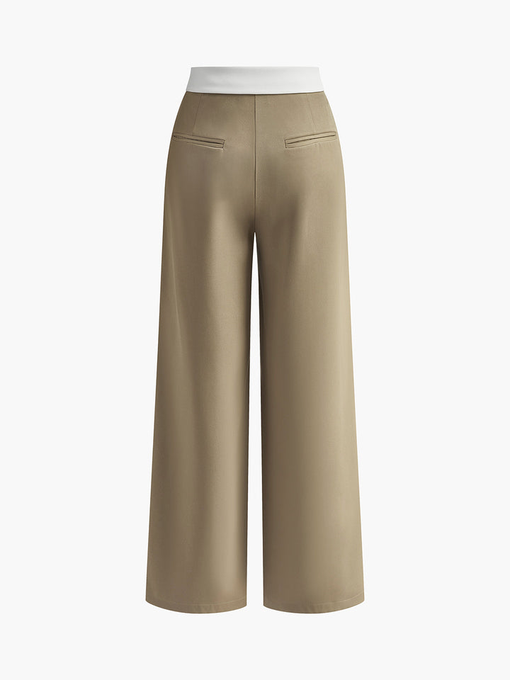 Pantalons évasés à bandes contrastées