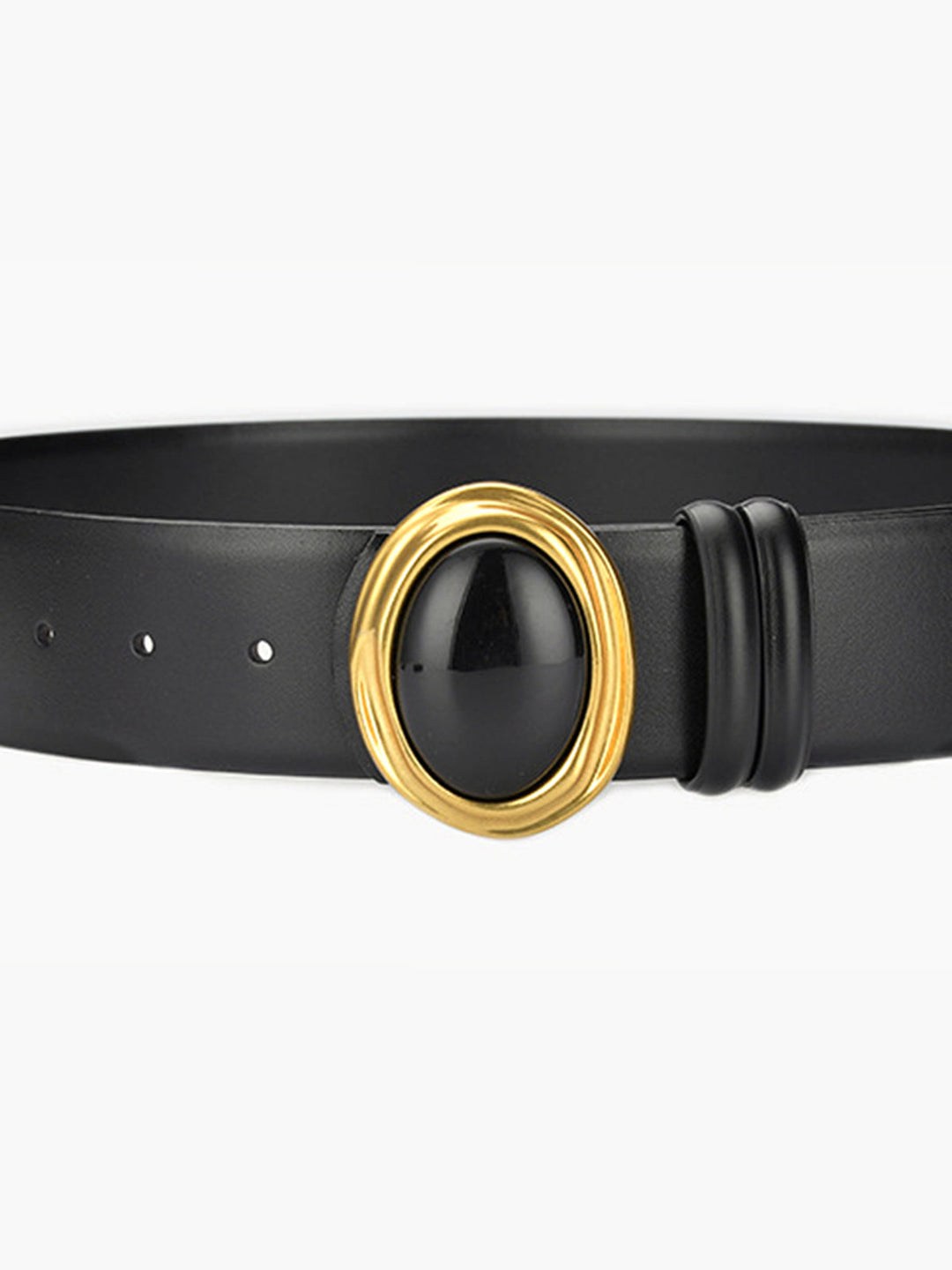 Ceinture à boucle ovale dorée
