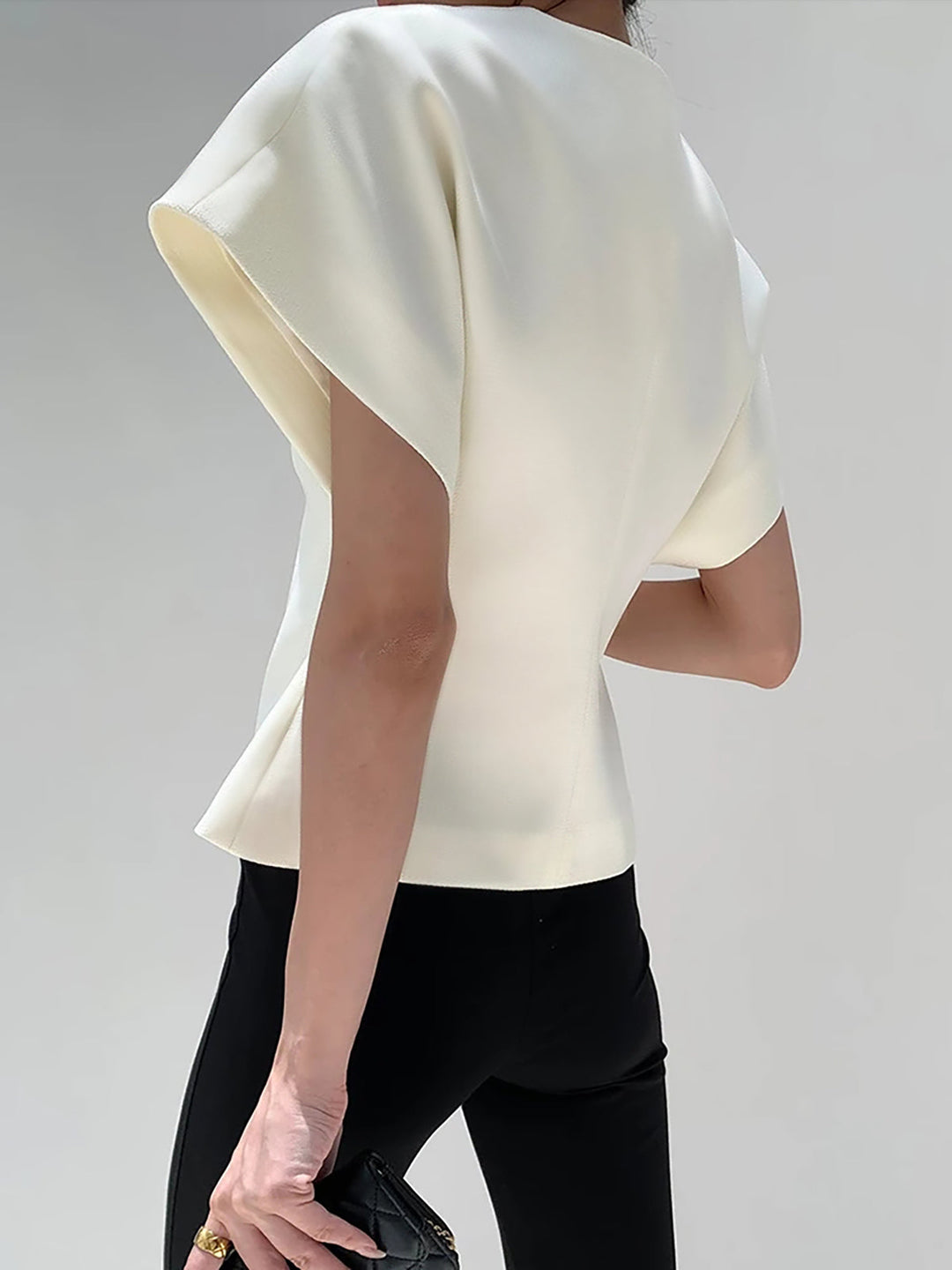 Blouse tendance à col en V boutonnée