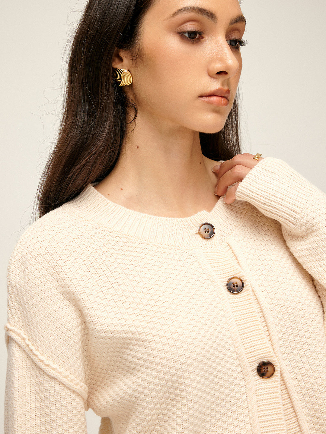 Cardigan Boutonné Uni