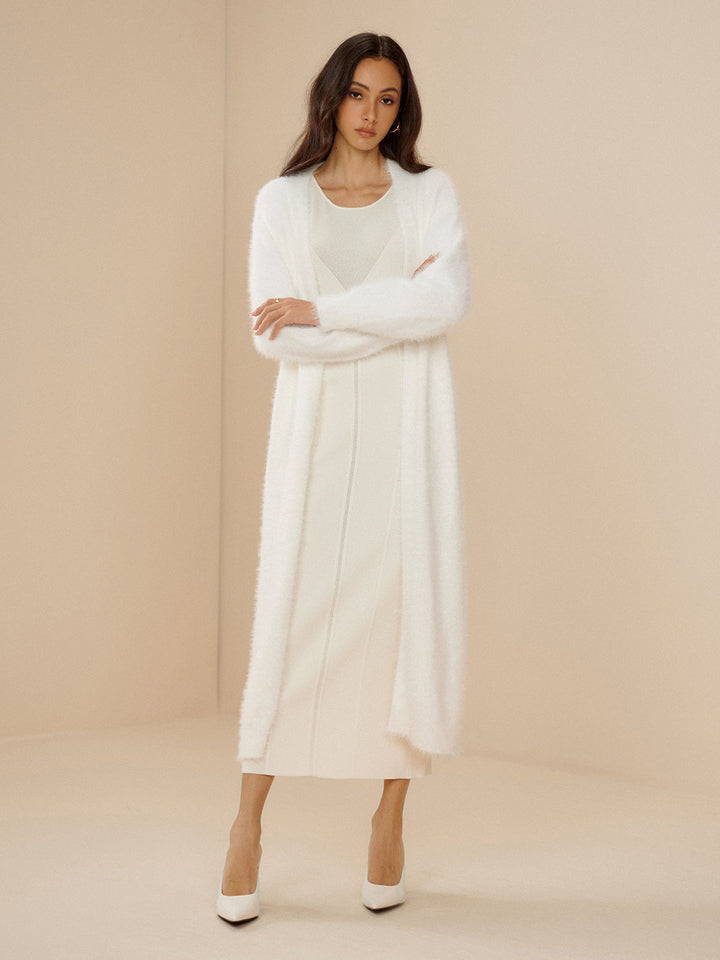 Cardigan Ceinture Élégant Uni Flou