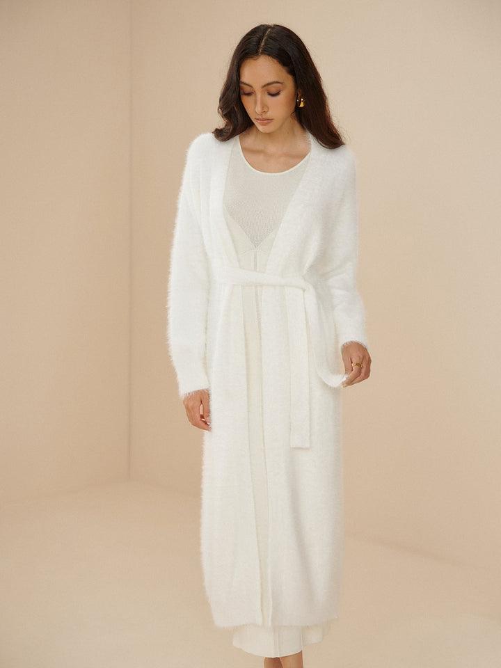 Cardigan Ceinture Élégant Uni Flou