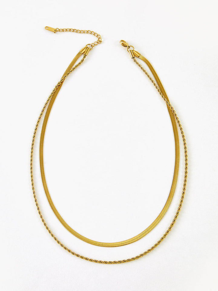 Collier Serpent et torsade à double chaîne