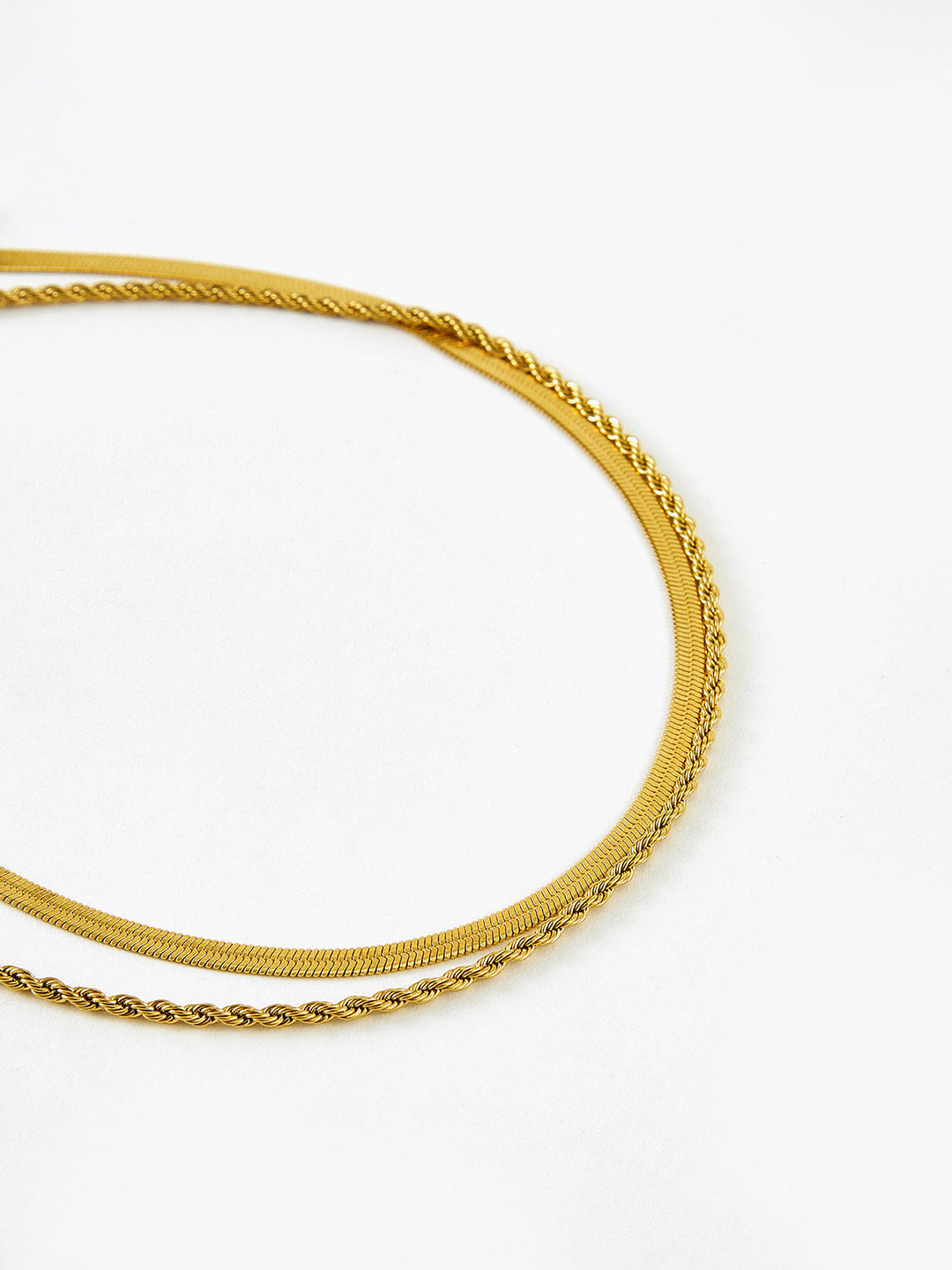 Collier Serpent et torsade à double chaîne