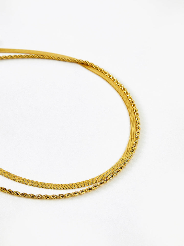 Collier Serpent et torsade à double chaîne