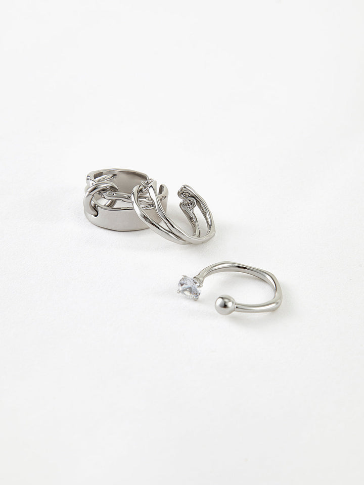 Bague Anneau Ouvert 3 Pièces