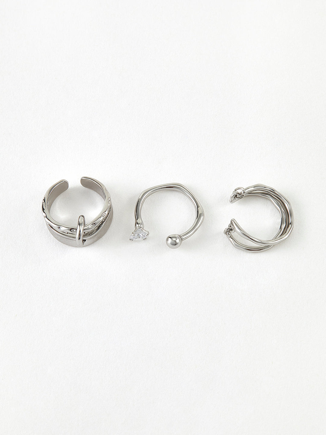 Bague Anneau Ouvert 3 Pièces