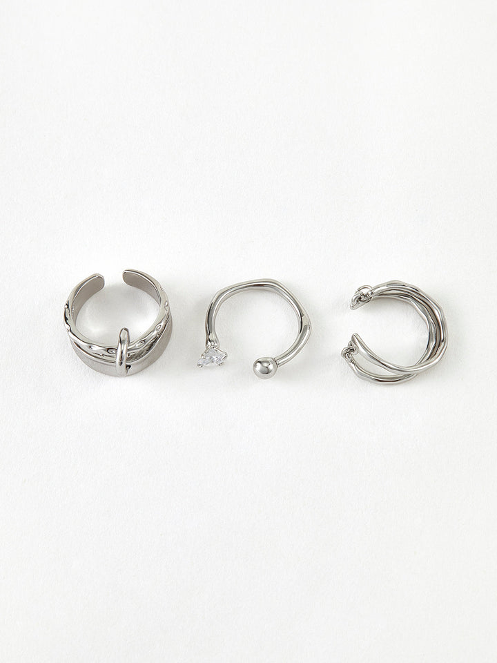 Bague Anneau Ouvert 3 Pièces