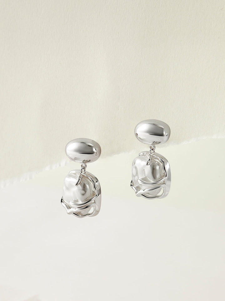 Boucles d'oreilles pendentif avec perles baroques