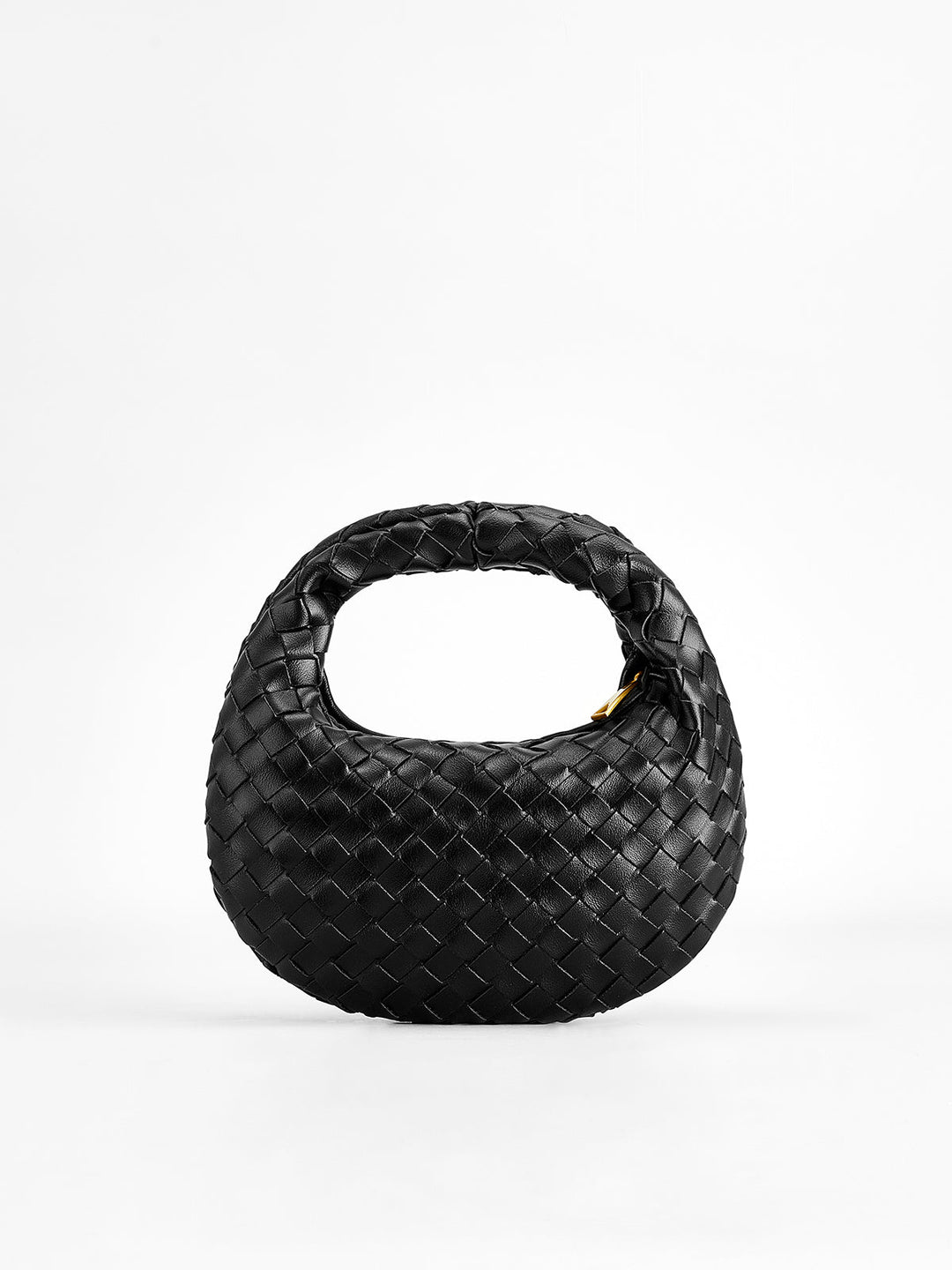 Sac à main zippé tissé arrondi