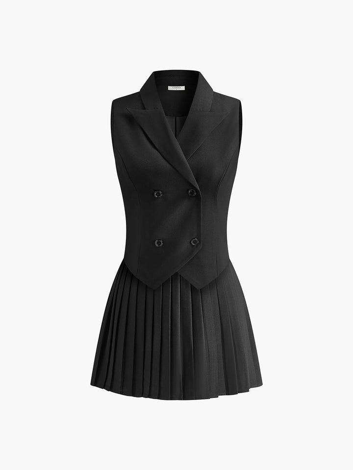 Ensemble jupe-culotte plissée