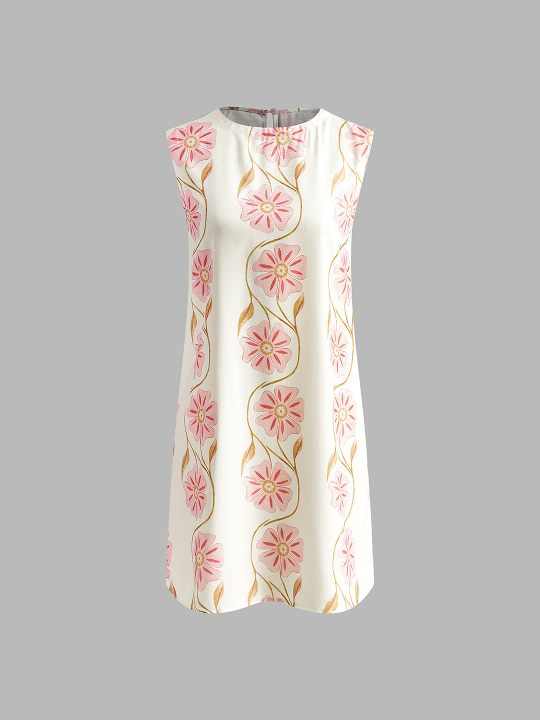 Robe Courte sans Manches Imprimé Romantique