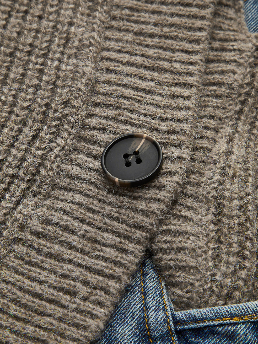 Cardigan à poches patchwork asymétrique