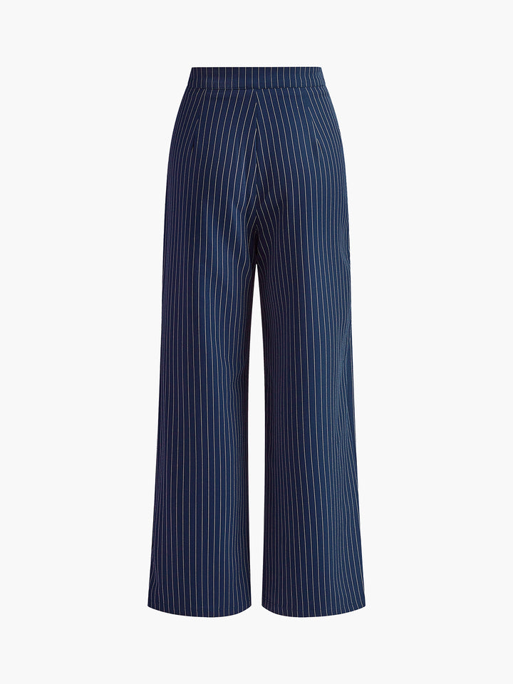 Pantalons Larges Plissés Pinstripe