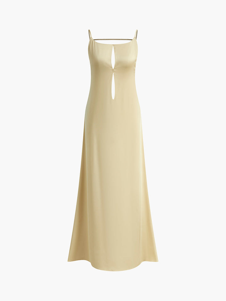 Robe Longue Satinée Sans Dos pour Vacances